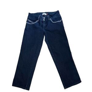 Hammer ~ denim capris ~ crystal button detailing ~ chic back design ~ size 5